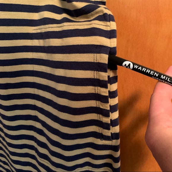 Toad & Co dress with pockets blue/yellow striped - Picture 5 of 7